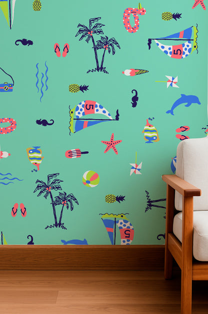 Iconos de verano tropical