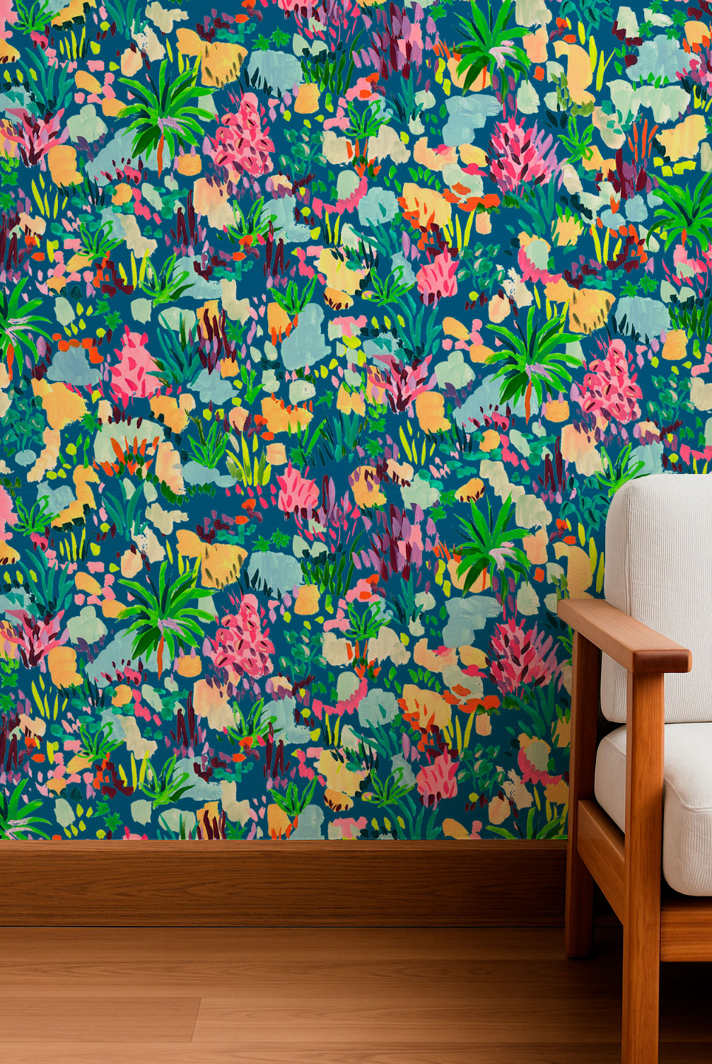 Un animado patrón de bosque