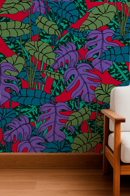 Dense jungle of large leaves