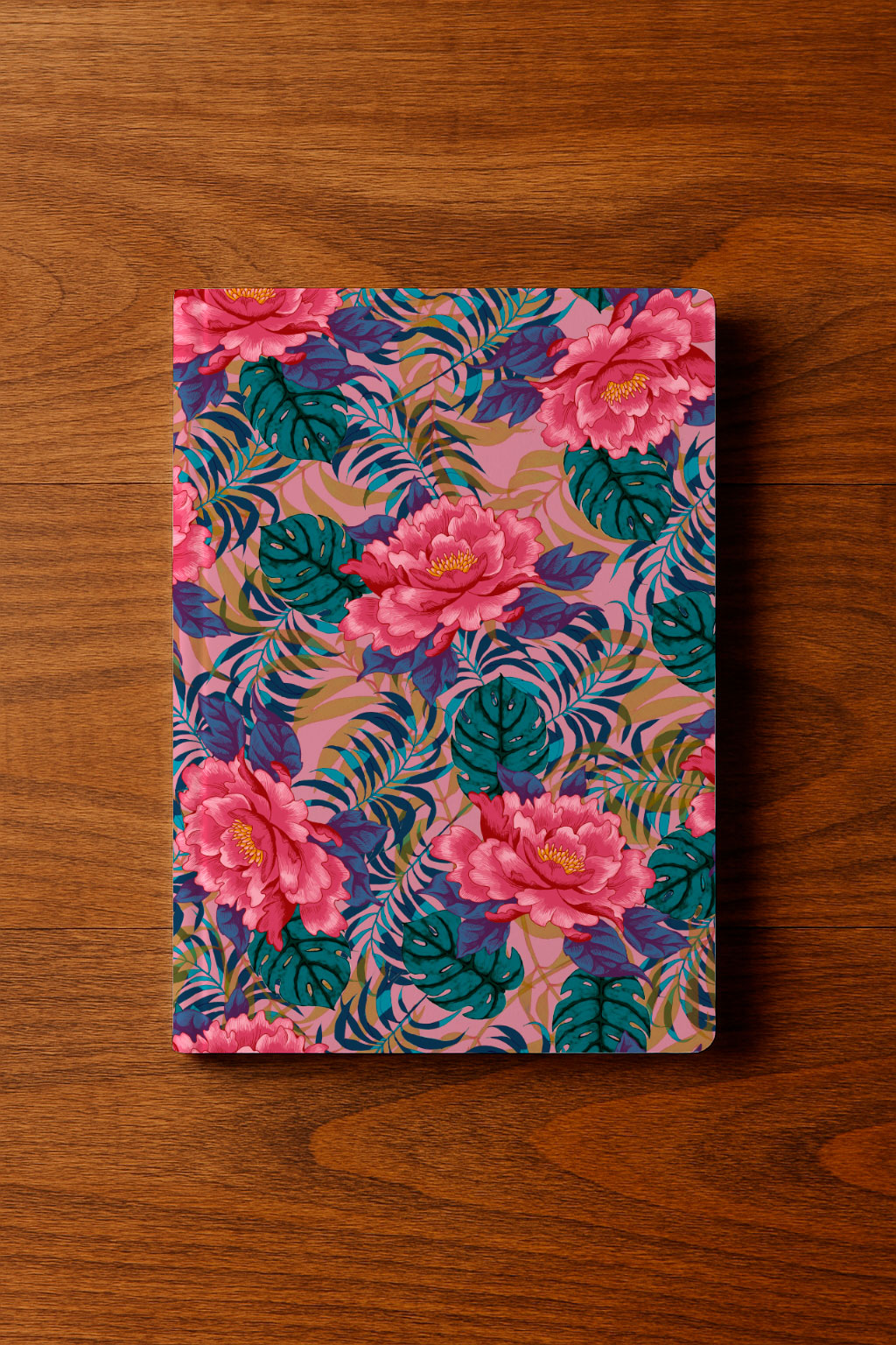 Peonías y helechos tropicales