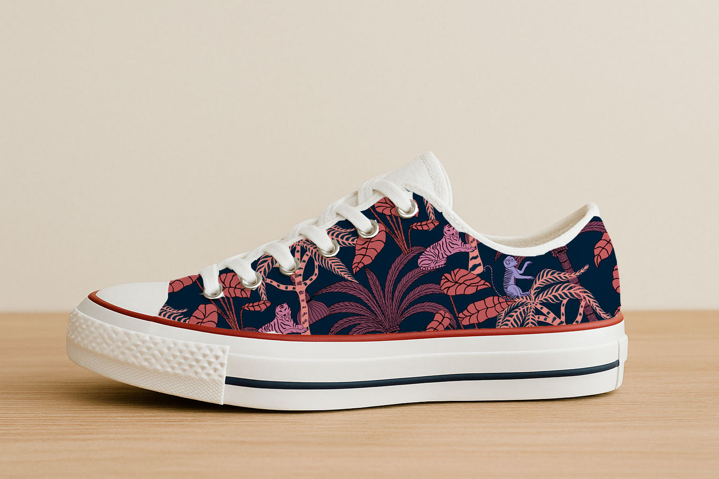 Tigres y monos en la selva de coral