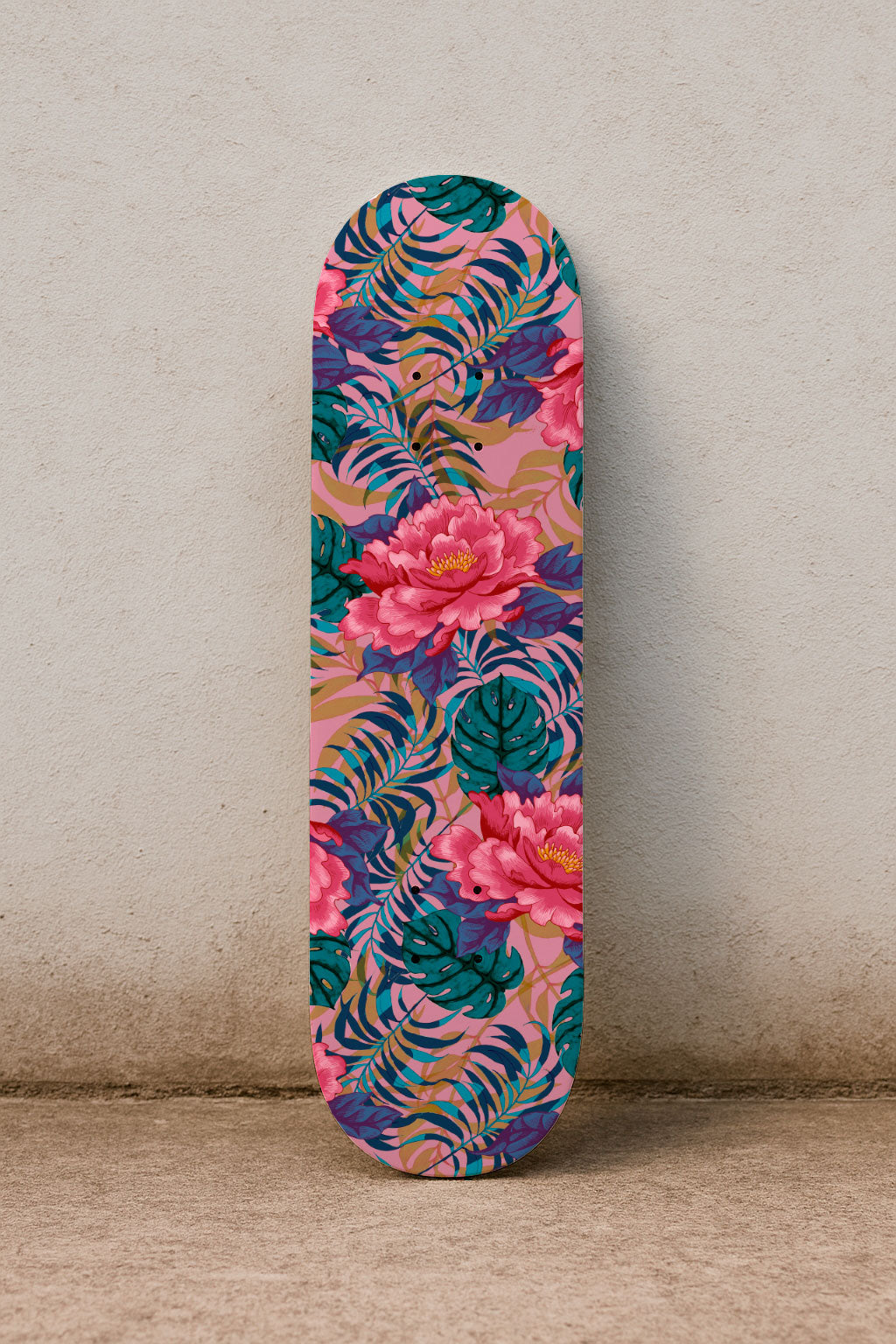 Peonías y helechos tropicales